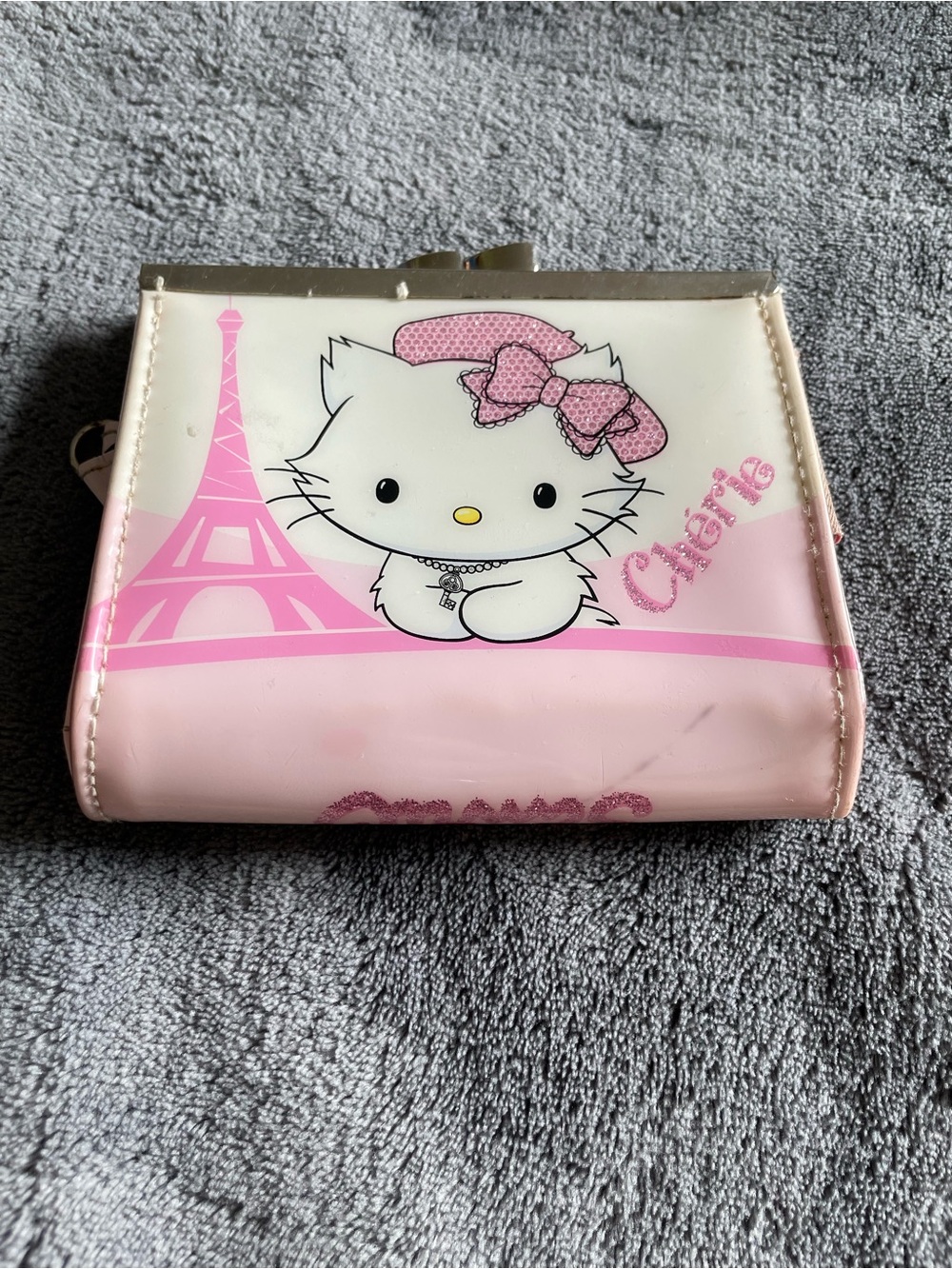 Hello Charmmy Kitty Sanrio 
Pink and White Girls' Coin Purse with Paris Motif - Picture 2 of 9